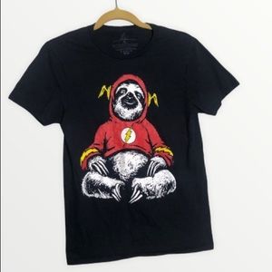 Sloth wearing The Flash T-shirt